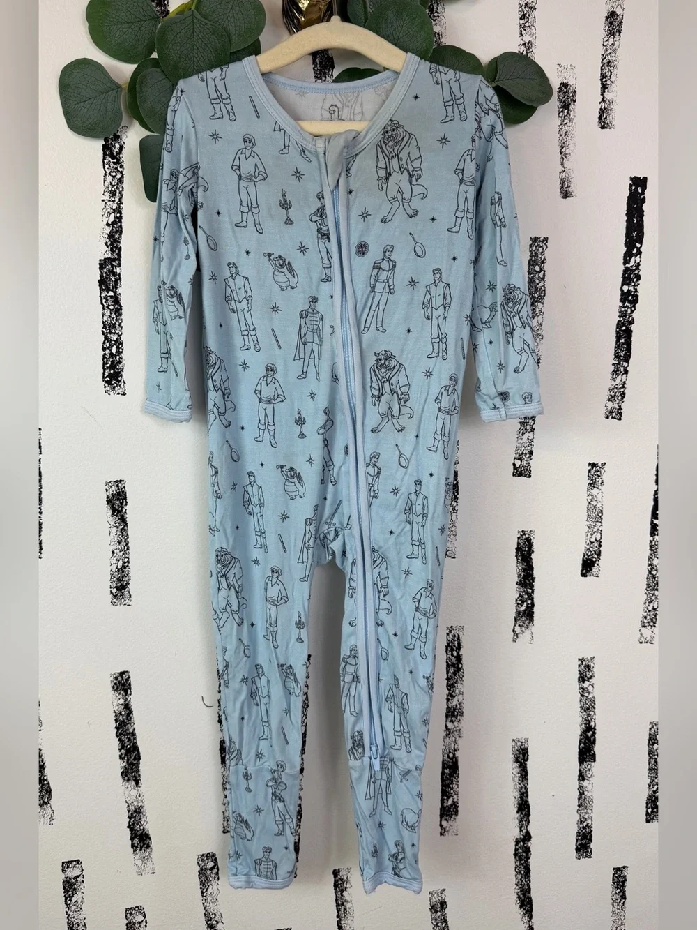 Lama Littles Disney Princes Blue Bamboo Sleeper Size 3-6 Months